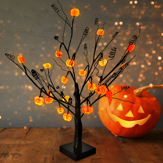 Spooky Sparkling Pumpkin Tree Decor | Halloween Decor | NordicAbode.com