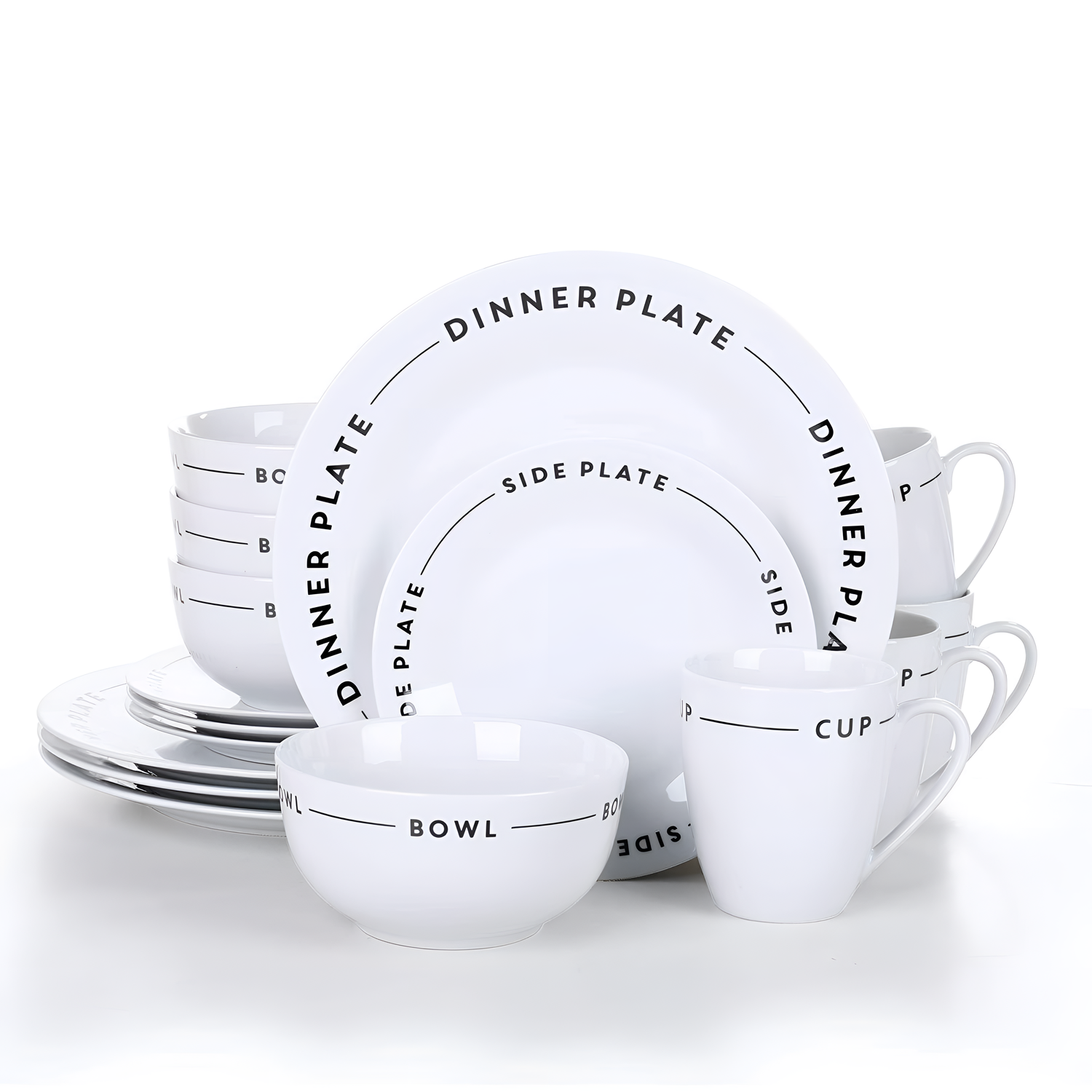 Mino 16-Piece Porcelain Dinnerware Set - Cream White | Dinnerware | NordicAbode.com