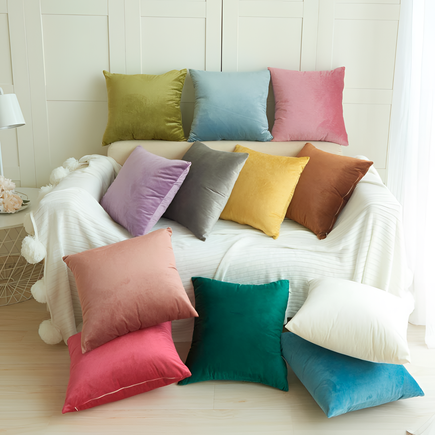 Pastel Velvet Cushion Cover | Cushion Covers | NordicAbode.com