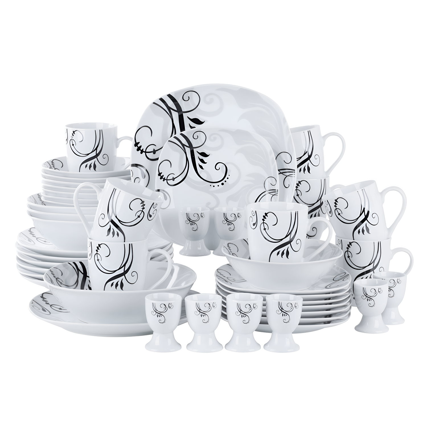 Zoey 44-Piece Porcelain Dinner Set | Dinnerware | NordicAbode.com