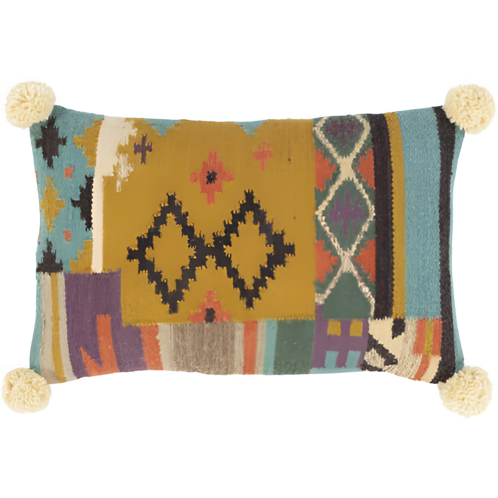 Hand Aztec Pom Pom Pillow Cover | Pillows | NordicAbode.com