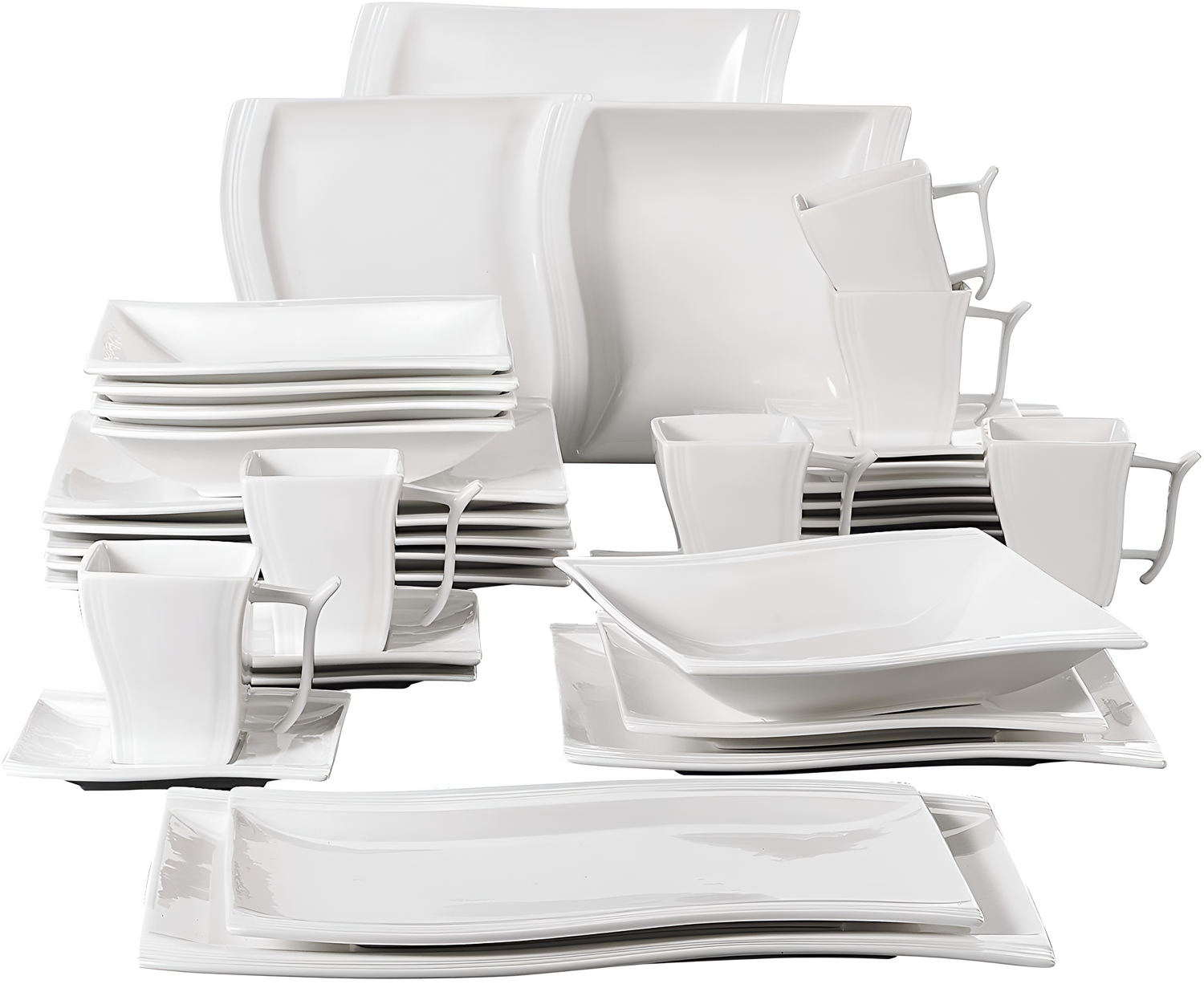 Flora 32-Piece Flora Porcelain Dinnerware Set | Dinnerware | NordicAbode.com