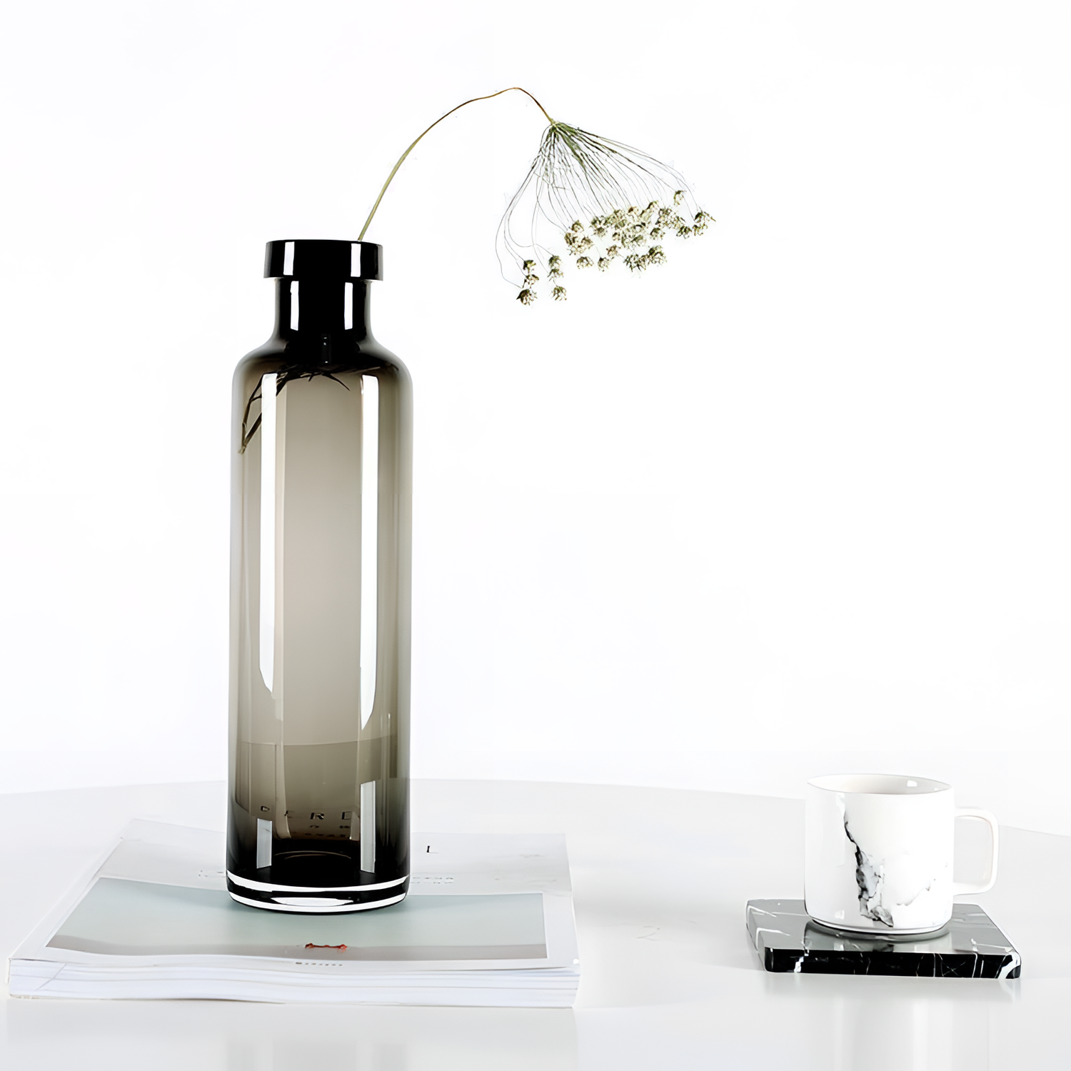 Smoky Grey Glass Tabletop Vase | Vases | NordicAbode.com