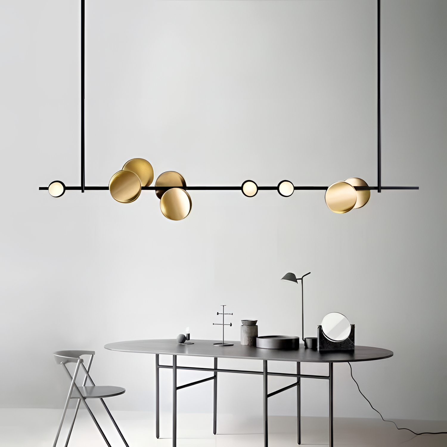 Minimal Golden Dot & Black Line Pendant Light | Lighting | NordicAbode.com