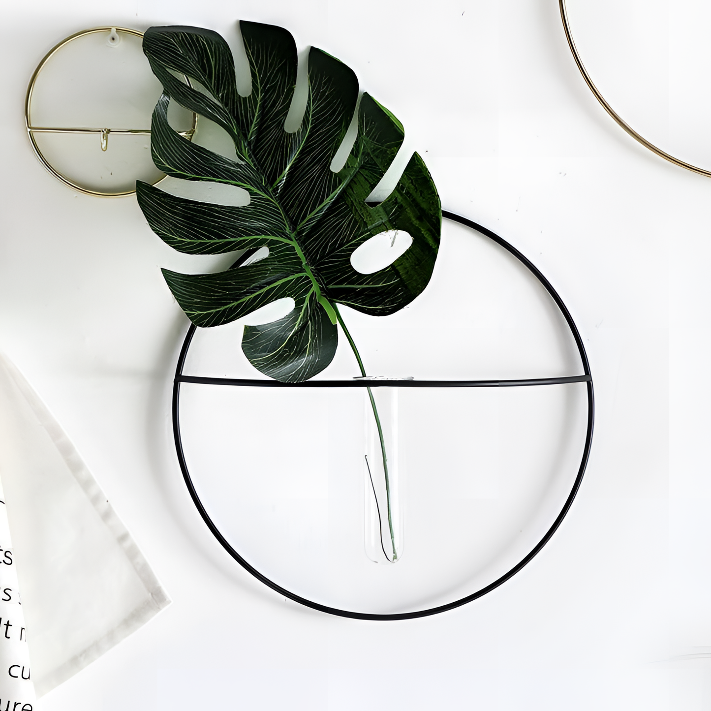 Circular Elegant Iron Wall Vase | Wall Decor | NordicAbode.com