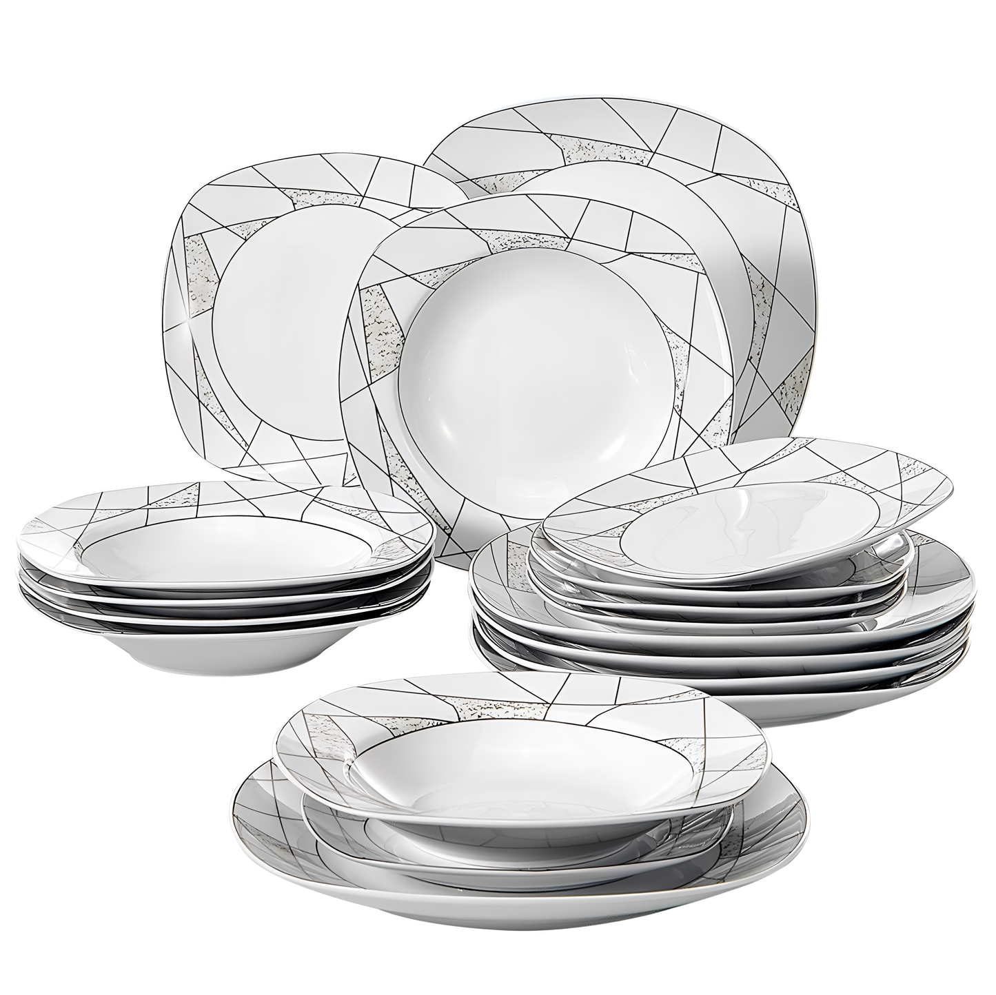 Serena 18-Piece Porcelain Dinner Set - SERENA | Dinnerware | NordicAbode.com