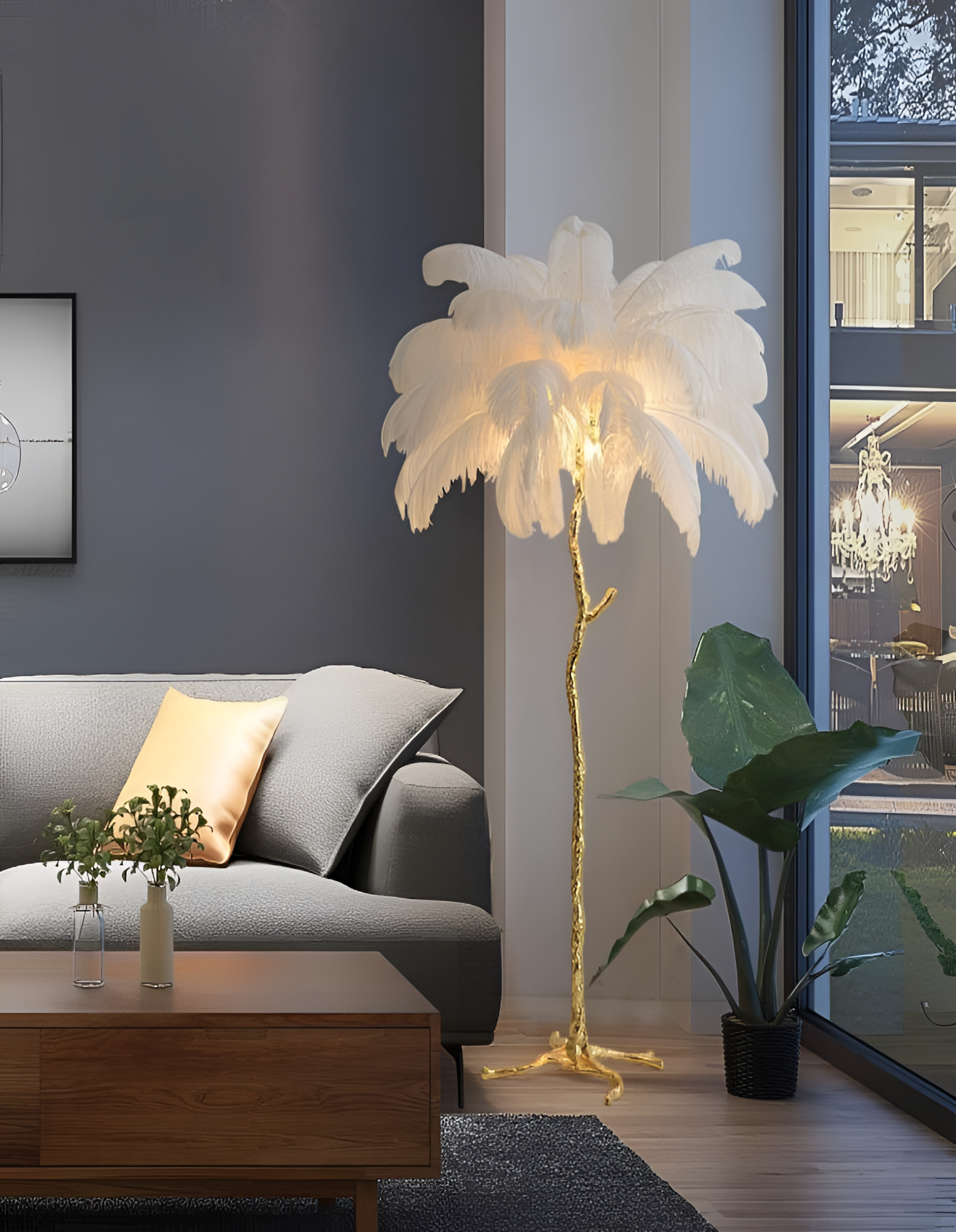 Feather Post-Modern Copper LED Floor Lamp | Lighting | NordicAbode.com