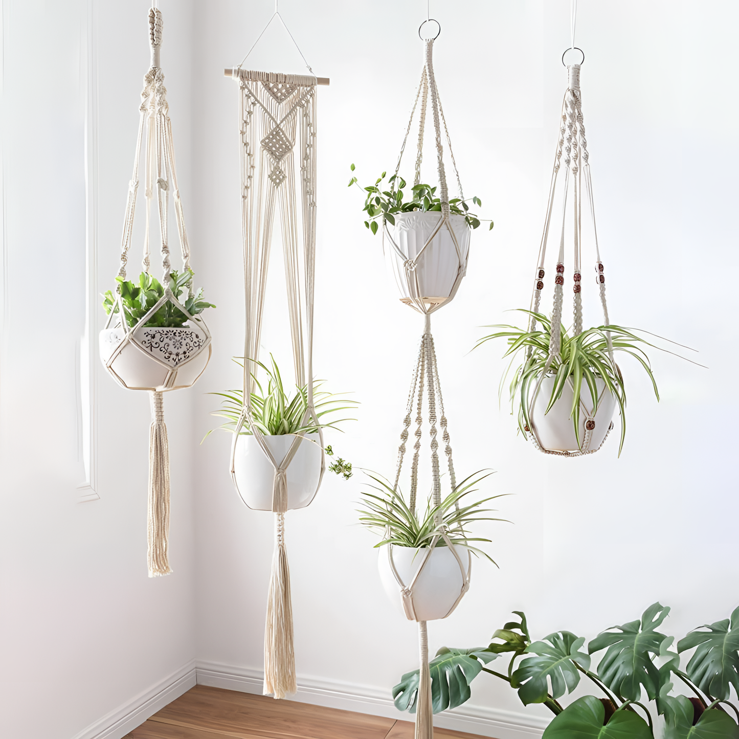 Macrame Vintage Macrame Plant Holders | Planters | NordicAbode.com