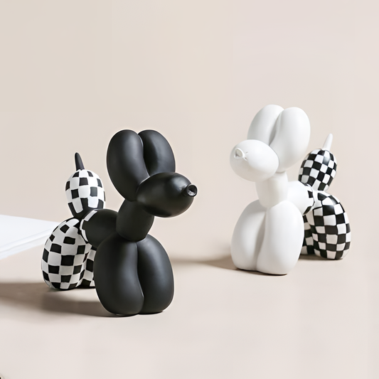 Checkered Contemporary Checkered Balloon Dogs | Sculptures | NordicAbode.com