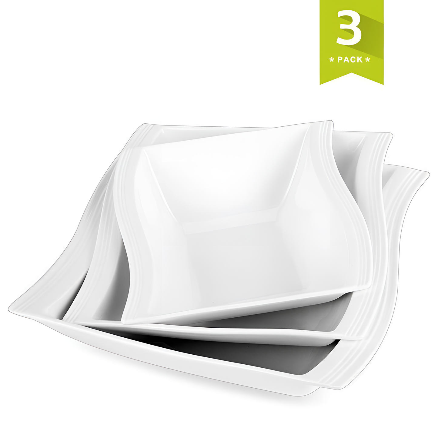 Flora-3Sb Elegant White Porcelain Bowl Set | Tableware | NordicAbode.com