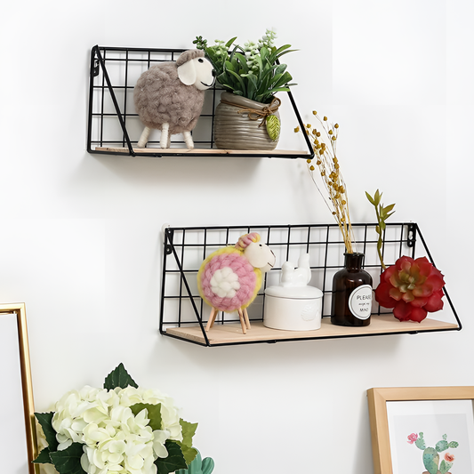 Wooden Iron Wood Wall Shelf | Shelving | NordicAbode.com