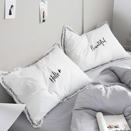 Hello Eco-Friendly Embroidered Pillow Covers | Pillow Covers | NordicAbode.com