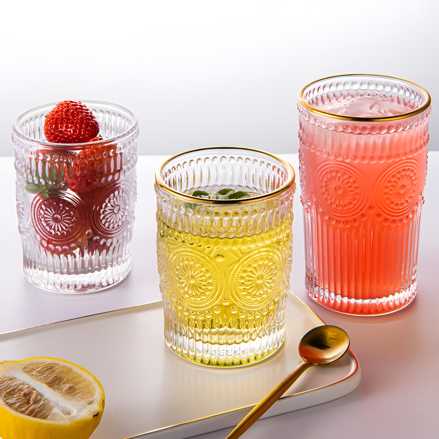 Osasco Gold Rim Highball Glass | Glassware | NordicAbode.com