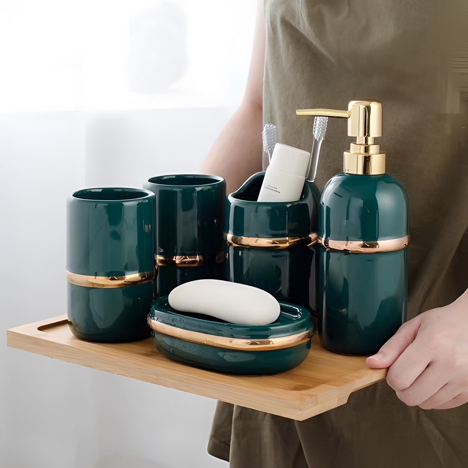 Gold Ring Bathroom Accessories Set | Bathroom Accessories | NordicAbode.com