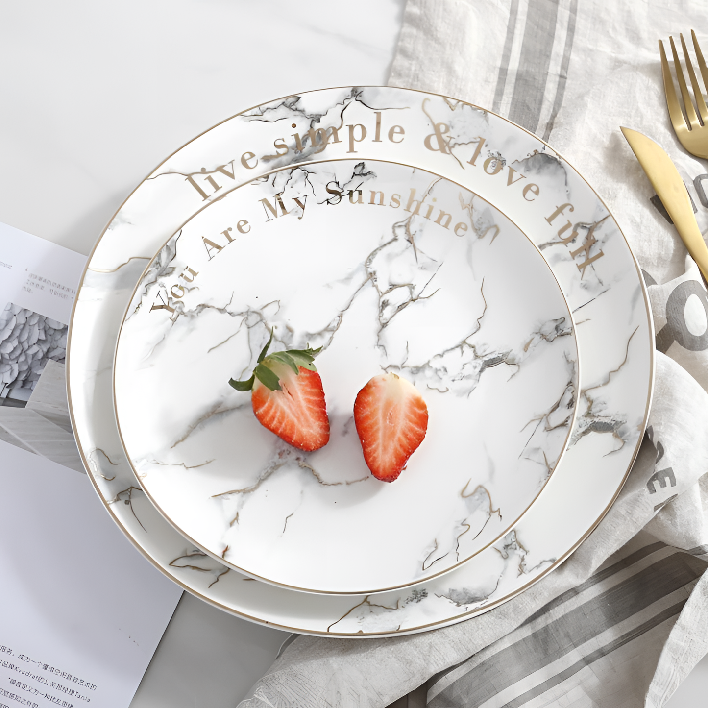 Gold Marble Gold Dinnerware Set | Dinnerware | NordicAbode.com