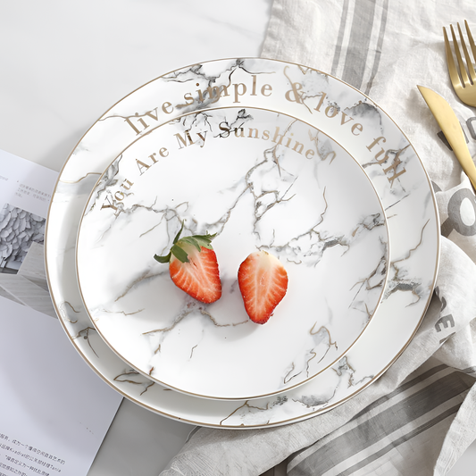 Gold Marble Gold Dinnerware Set | Dinnerware | NordicAbode.com