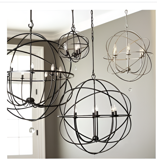 Leoti Elegant Iron Chandelier - Orb Style | Lighting | NordicAbode.com