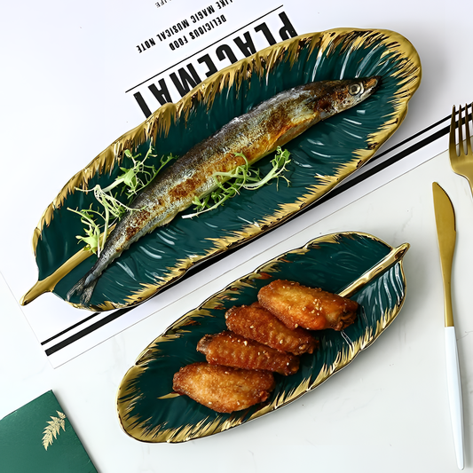 Banana Ceramic Banana Leaf Plate | Tableware | NordicAbode.com