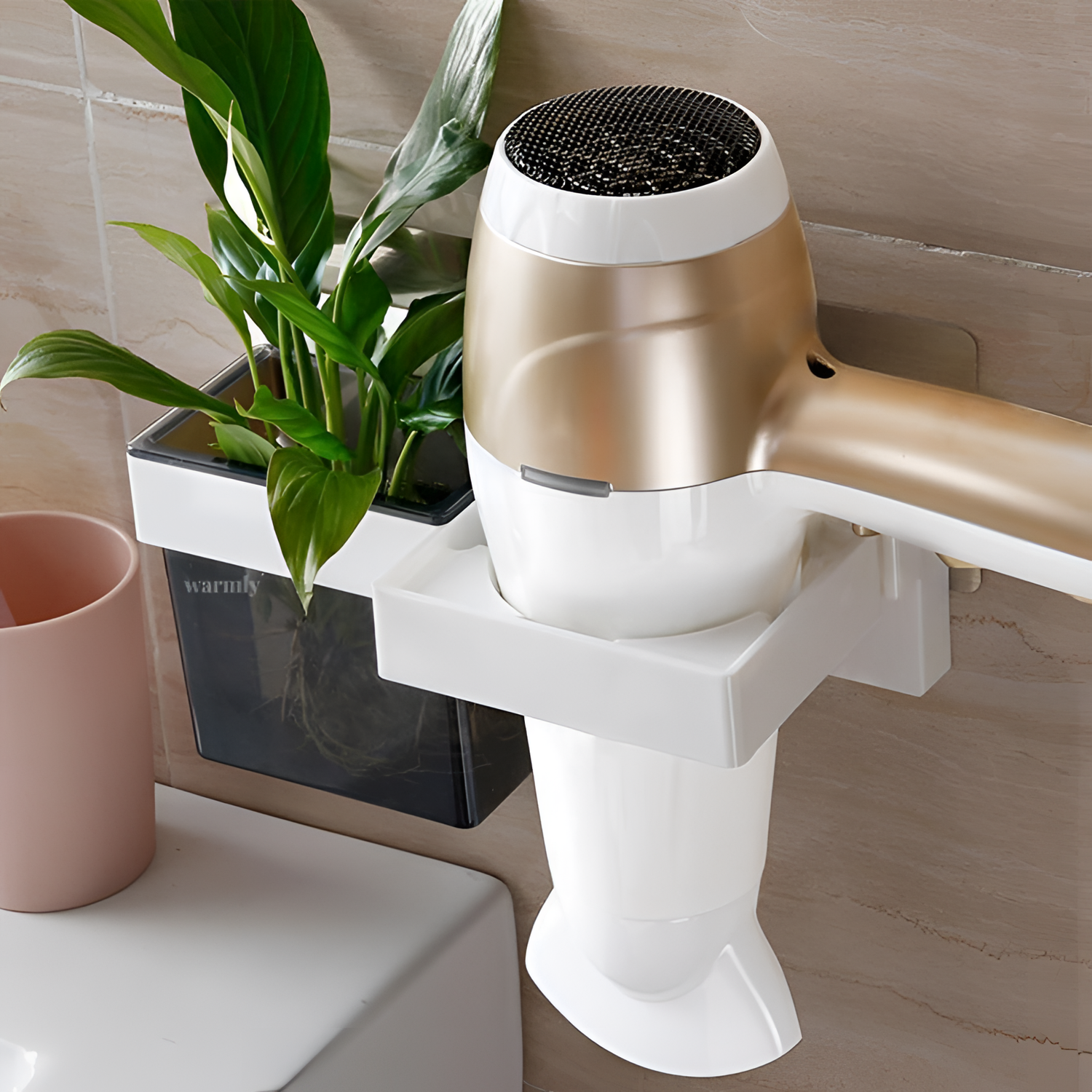 Diara Bathroom Hair Dryer Organizer | Bathroom Storage | NordicAbode.com