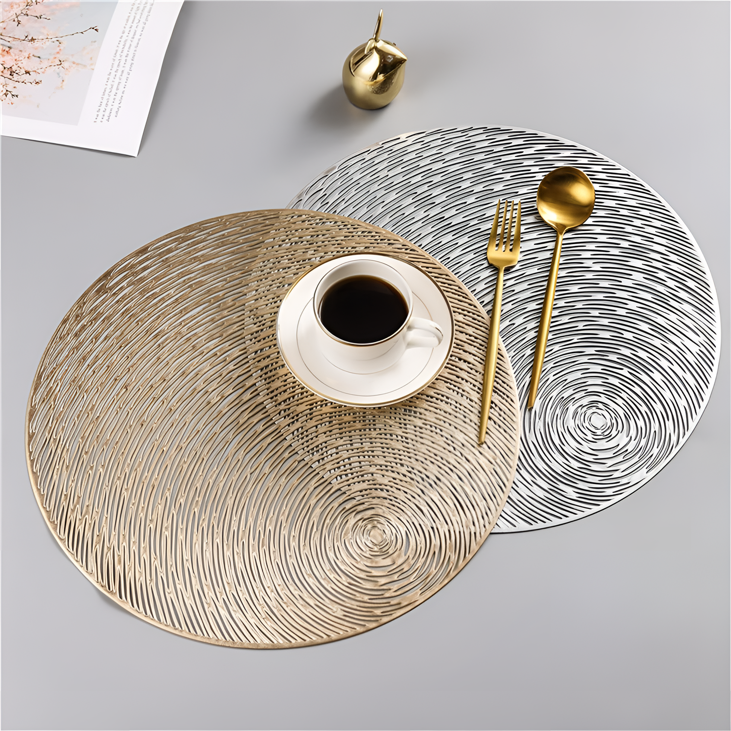 Silver Gold and Silver Tablemat | Table Linens | NordicAbode.com