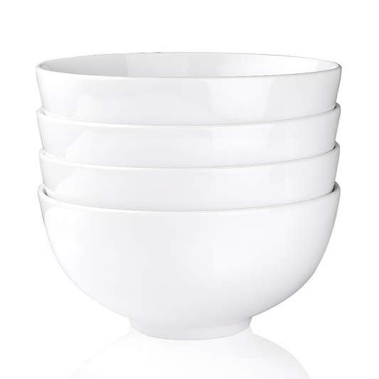 Ivory 4-Piece Porcelain Bowls - Ivory White | Tableware | NordicAbode.com