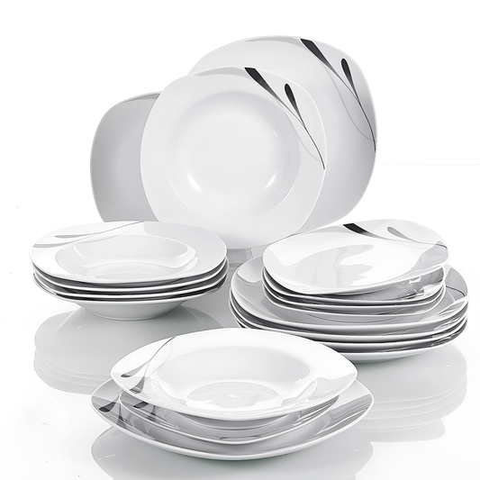 Karla 18-Piece Porcelain Dinner Plate Set | Dinnerware | NordicAbode.com