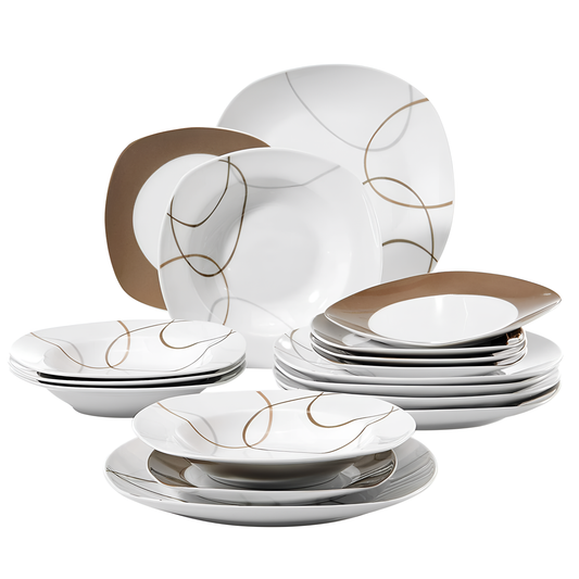 Nikita 18-Piece Porcelain Dinner Plates Set | Dinnerware | NordicAbode.com