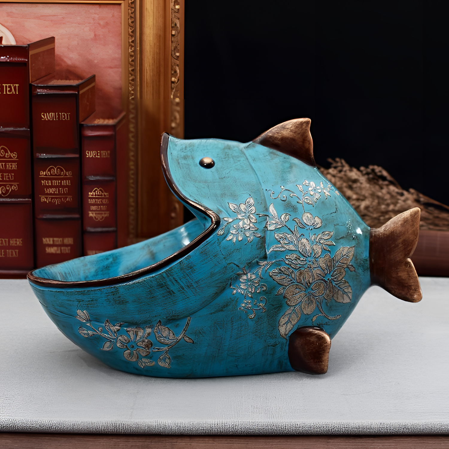 Fish Resin Fish Storage Figurine | Figurines | NordicAbode.com