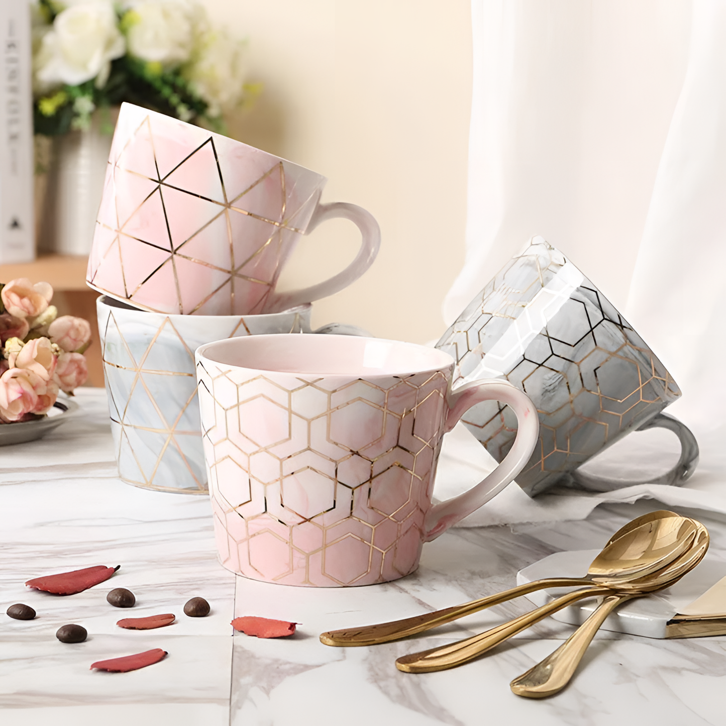 Gold Tile Ceramic Mug | Mugs | NordicAbode.com