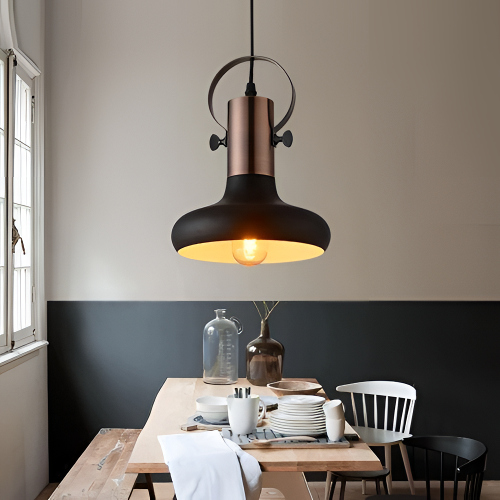 Retro Black Rounded Wide Light | Lighting | NordicAbode.com