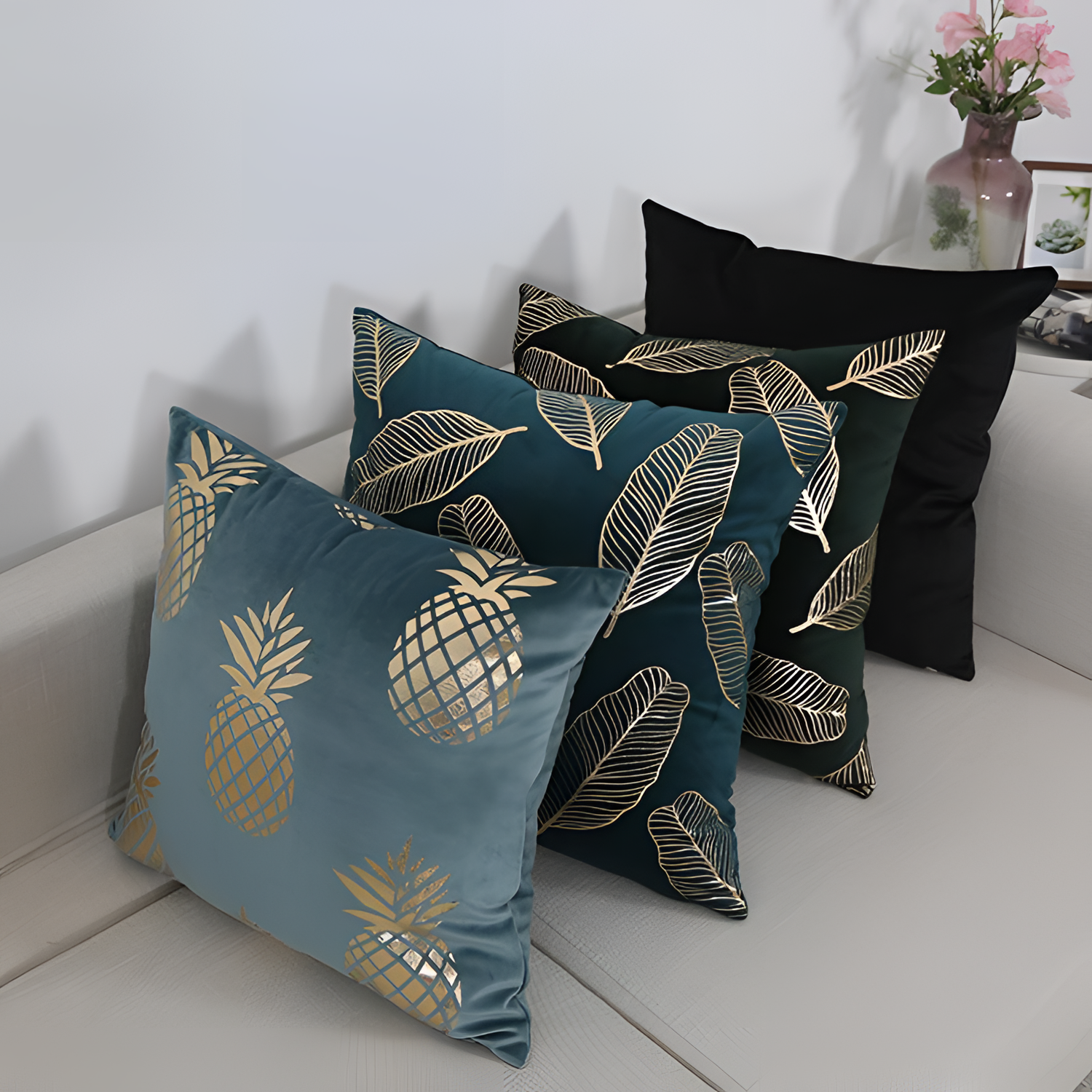 Gold Pineapple Cushion Covers - Plush Material | Cushion Covers | NordicAbode.com