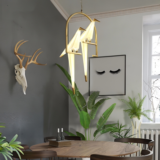 Edie Caribbean Birds Chandelier - Geometric Design | Lighting | NordicAbode.com