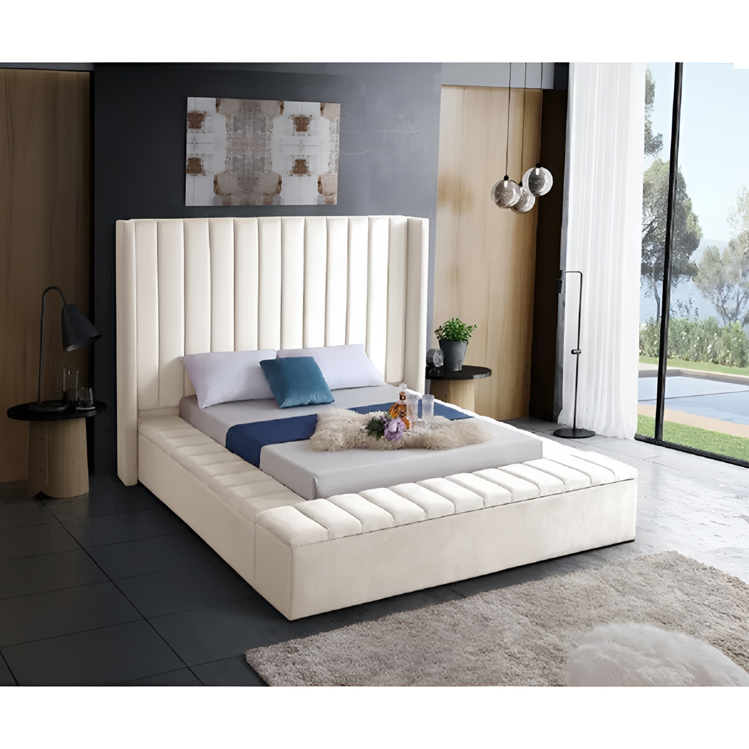 Margaritte Upholstered Storage Bed - Margaritte | Bedroom | NordicAbode.com