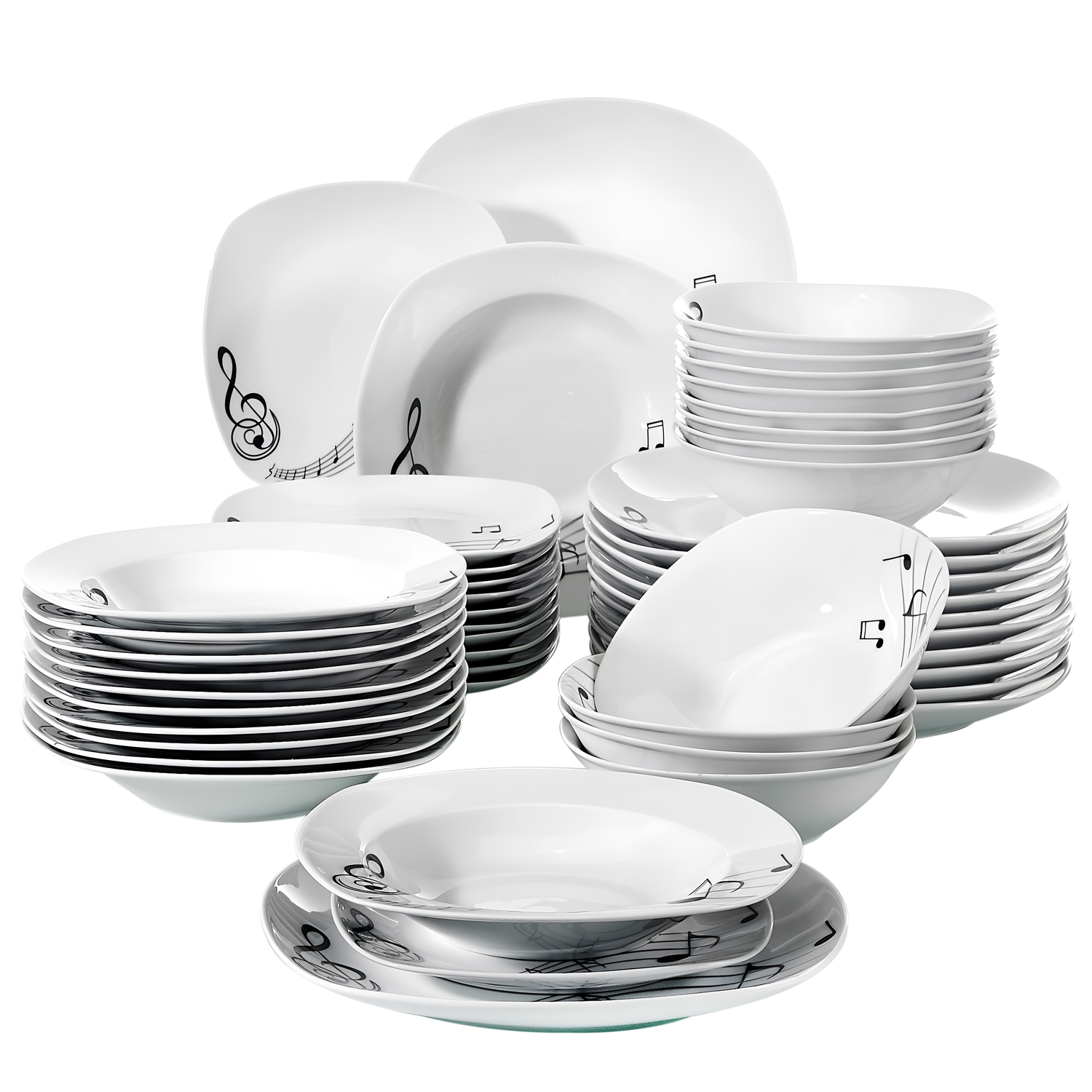 Melody 48-Piece Musical Note Porcelain Dinner Set | Tableware | NordicAbode.com