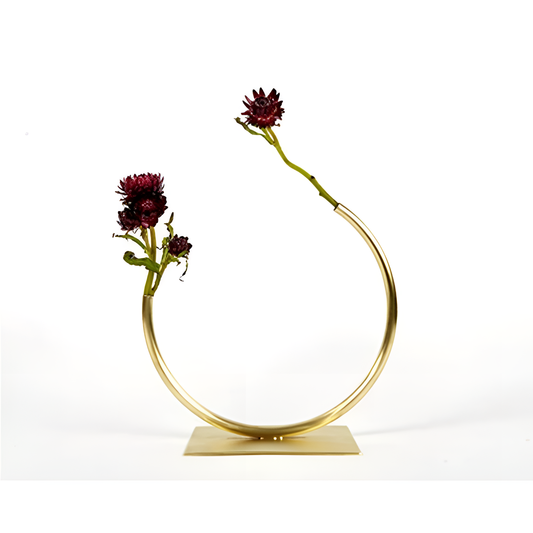 Nordic Golden Geometric Brass Vase - Nordic Style | Vases | NordicAbode.com