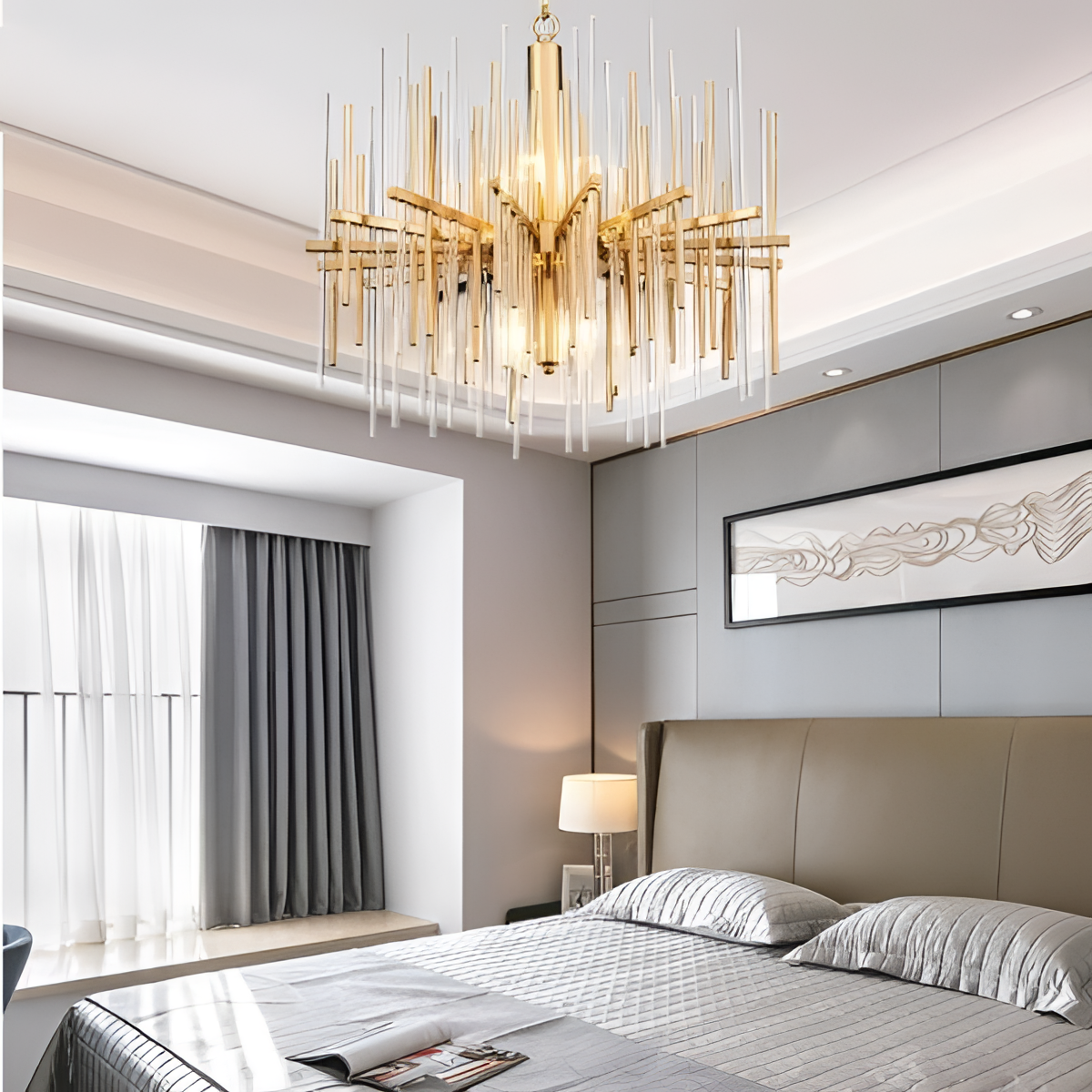 Kronik Crystal Flush Mount Chandelier | Lighting | NordicAbode.com