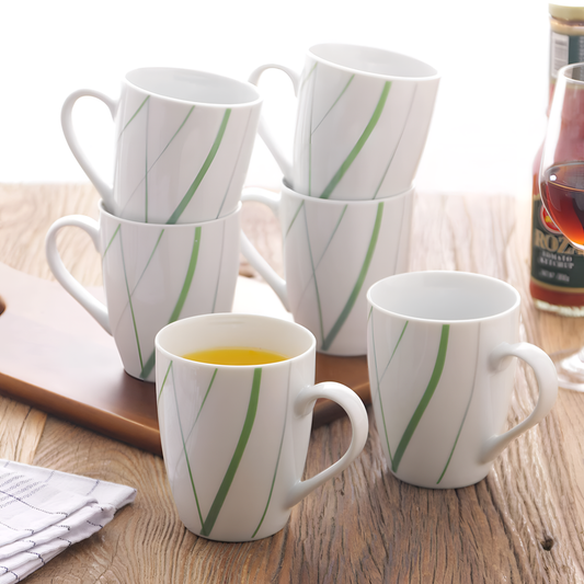 Aviva 6-Piece Porcelain Coffee/Tea Mugs Set | Mugs | NordicAbode.com