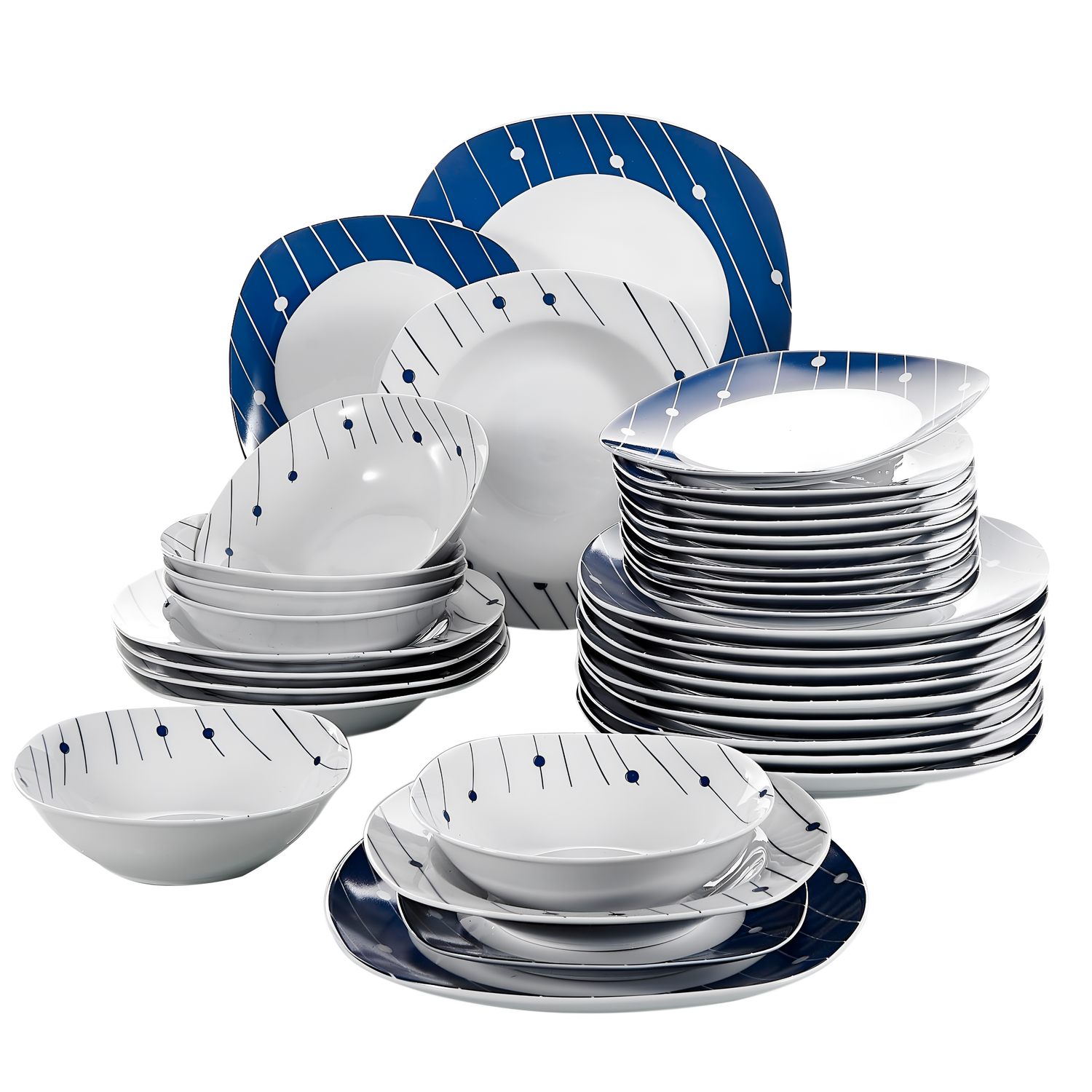 Dot002 48-Piece Ceramic Dinner Plate Set | Dinnerware | NordicAbode.com