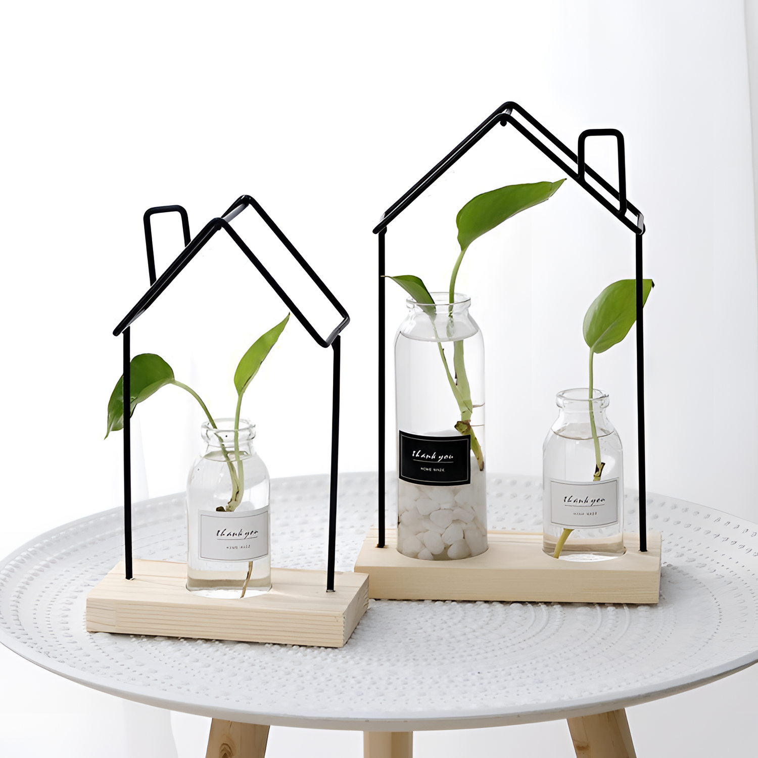 Little Black Wood Vase Set | Vases | NordicAbode.com