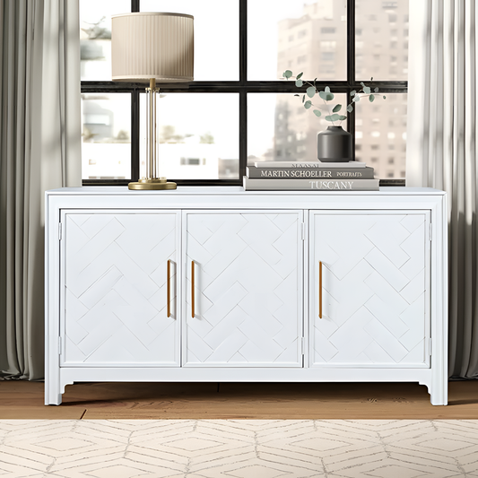 Brennan 3-Door Sideboard with Herringbone Design | Furniture | NordicAbode.com