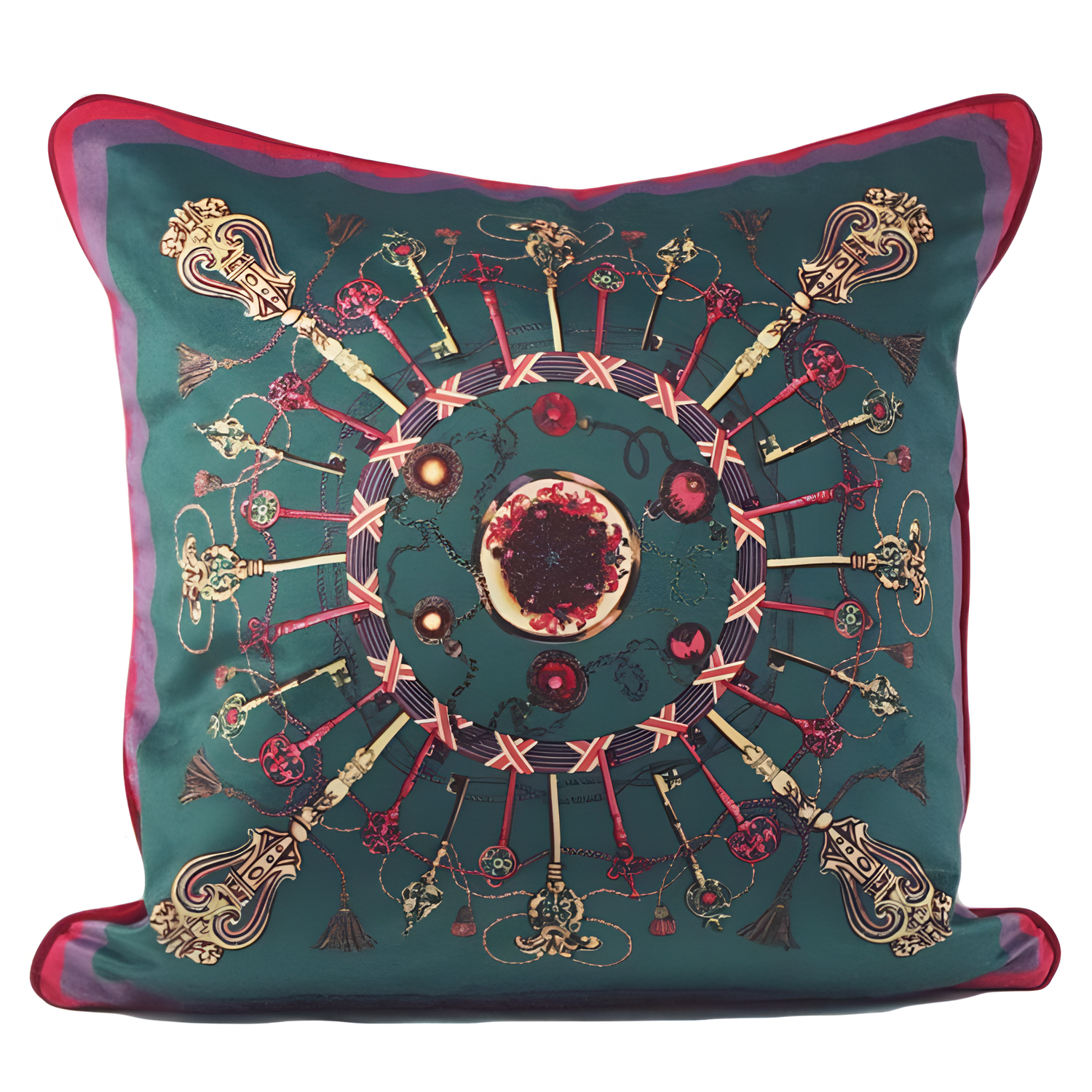 Key Patterned Velvet Cushion Cover | Cushions | NordicAbode.com