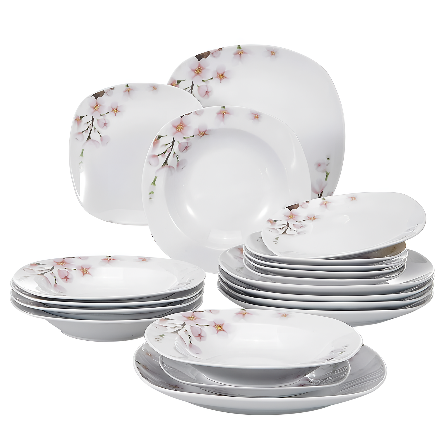 Annie 18-Piece Porcelain Dinner Plate Set | Dinnerware | NordicAbode.com