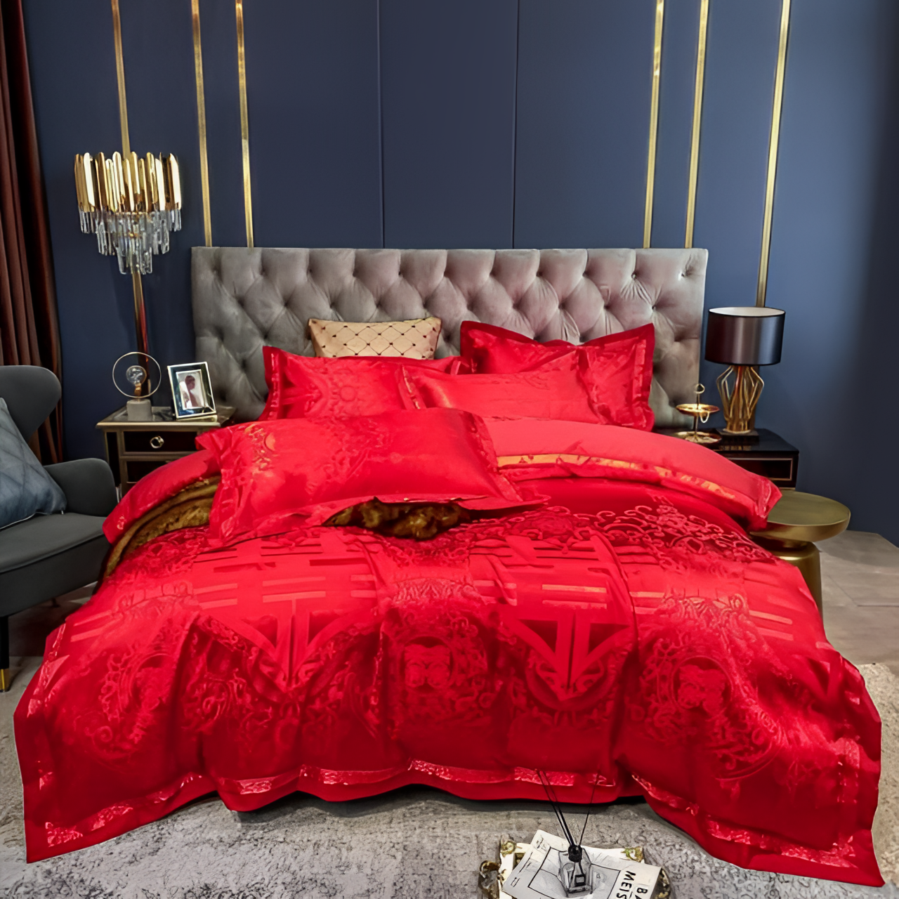 Scarlet Luxury Egyptian Cotton Duvet Set | Bedding | NordicAbode.com