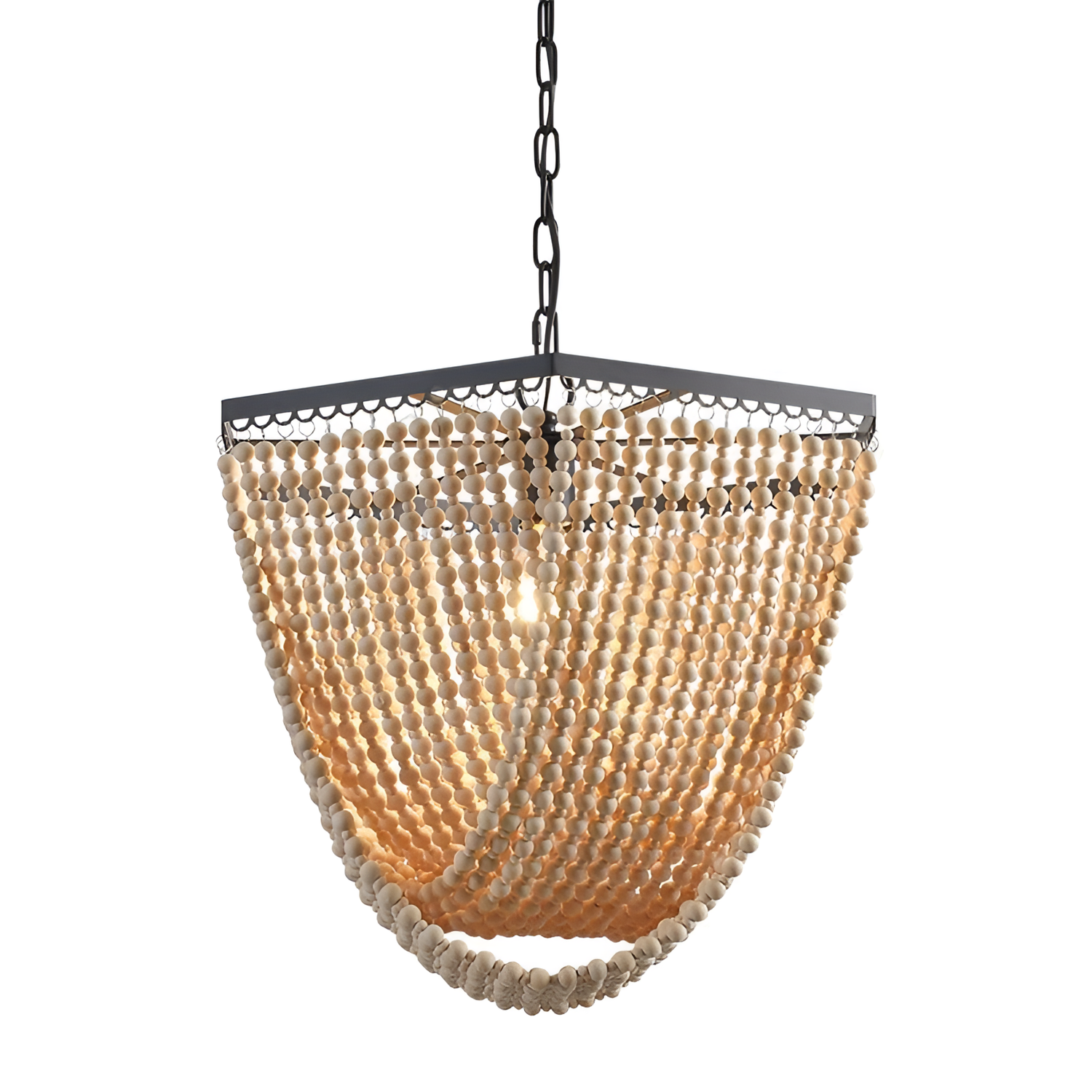 Zalma Bohemian Wood Bead Chandelier | Lighting | NordicAbode.com