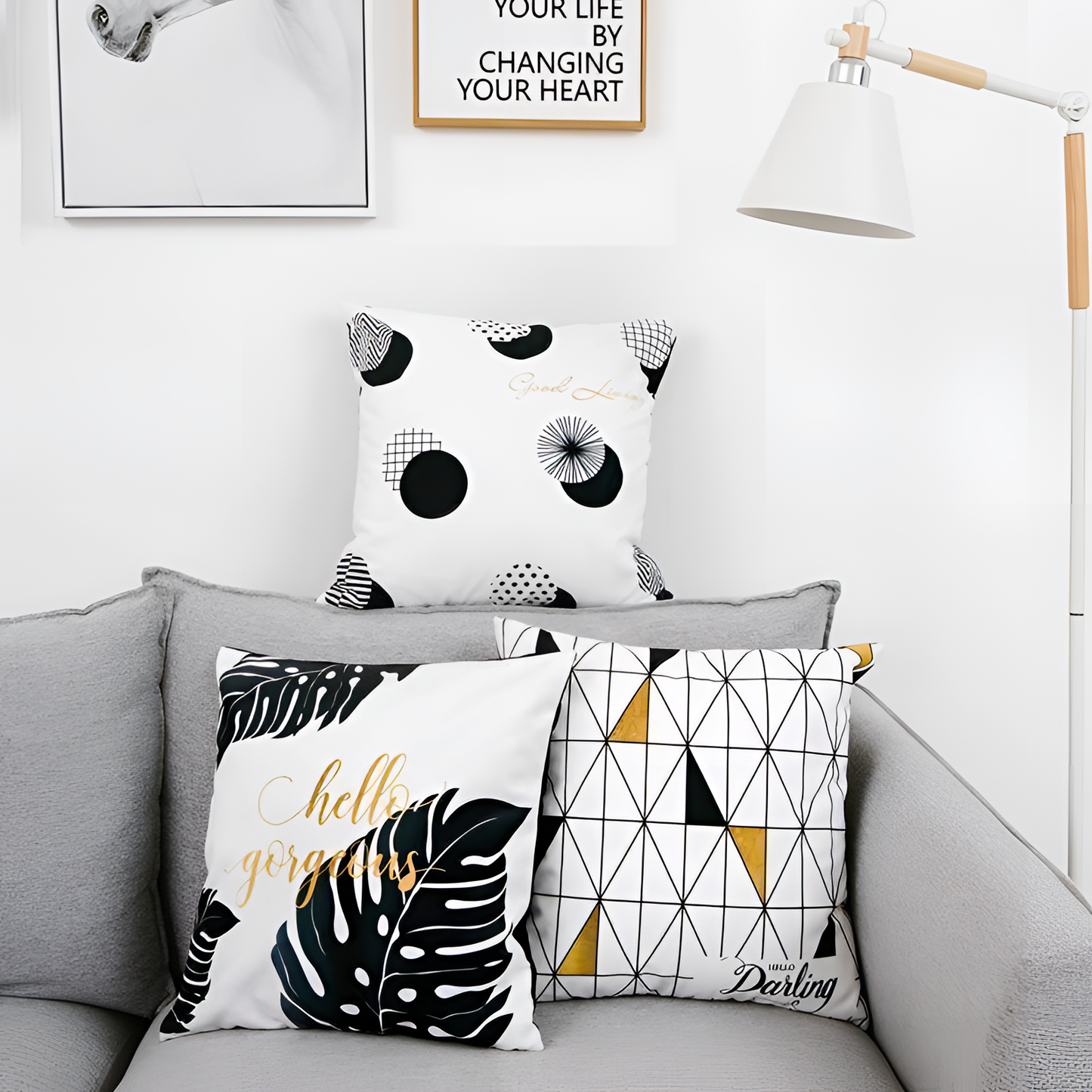 Plush Geometric Plush Cushion - Square | Cushions | NordicAbode.com