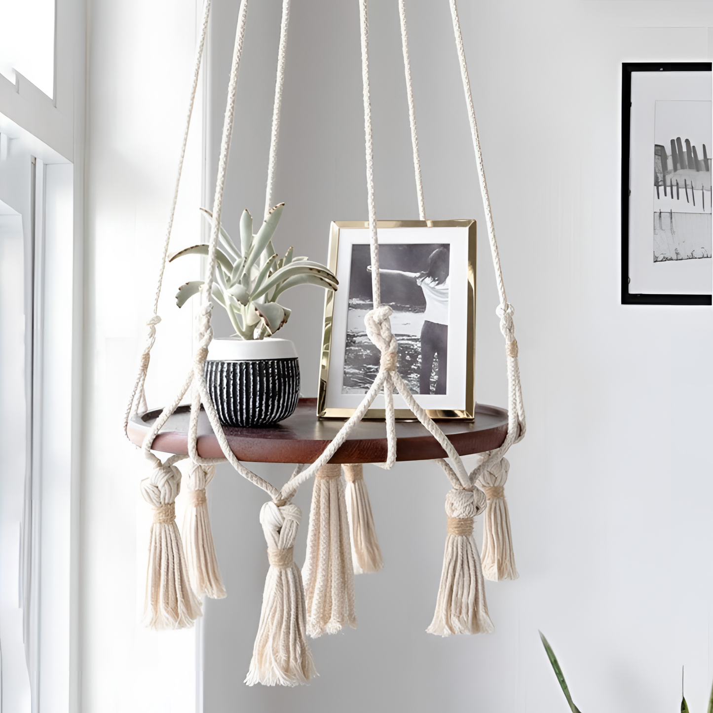 Mata Macrame Hanging Shelf Decor | Shelving | NordicAbode.com