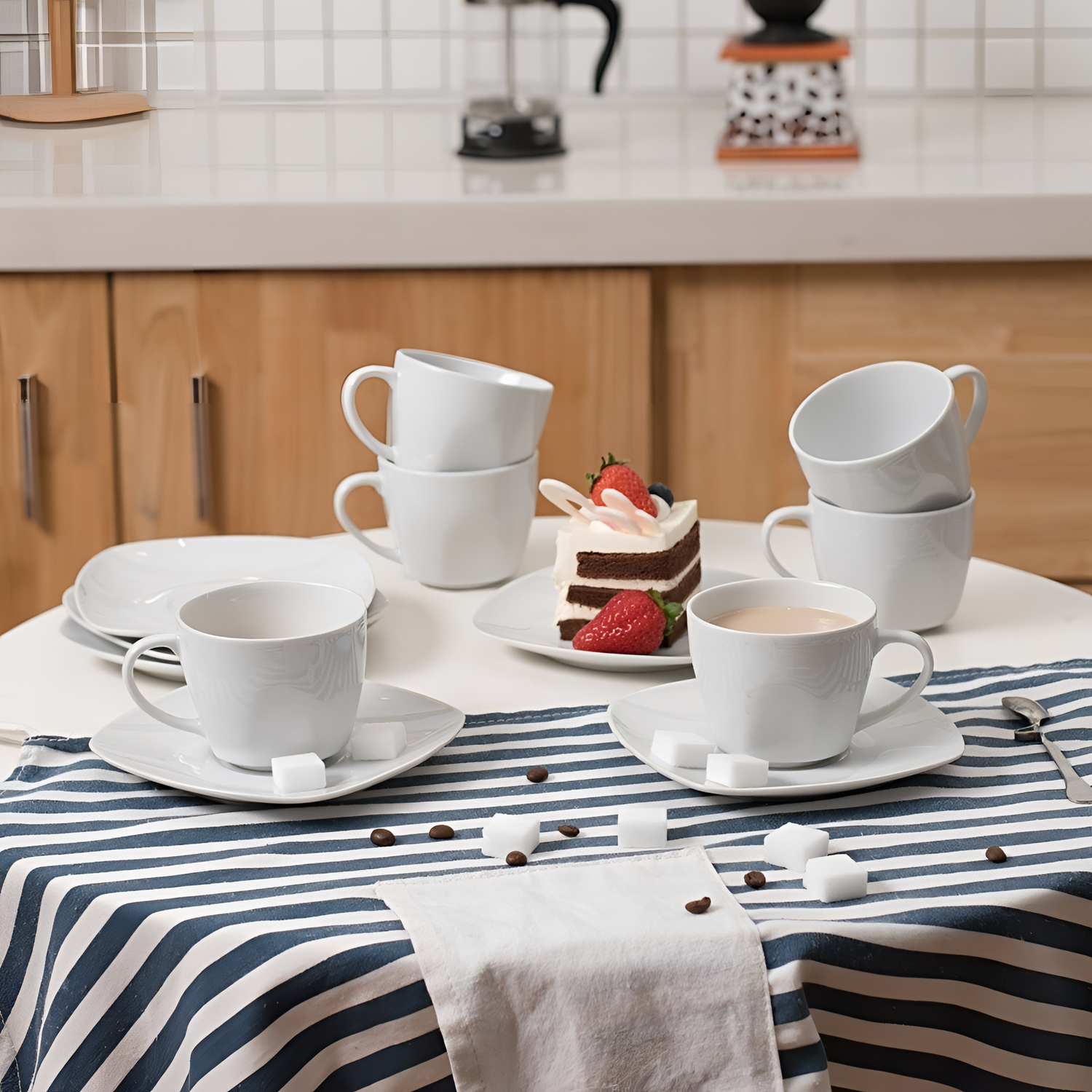 Series Ivory White Ceramic Drinkware Set | Drinkware | NordicAbode.com