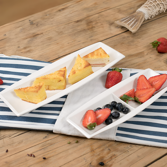 Blance Ivory White Porcelain Serving Trays | Serveware | NordicAbode.com