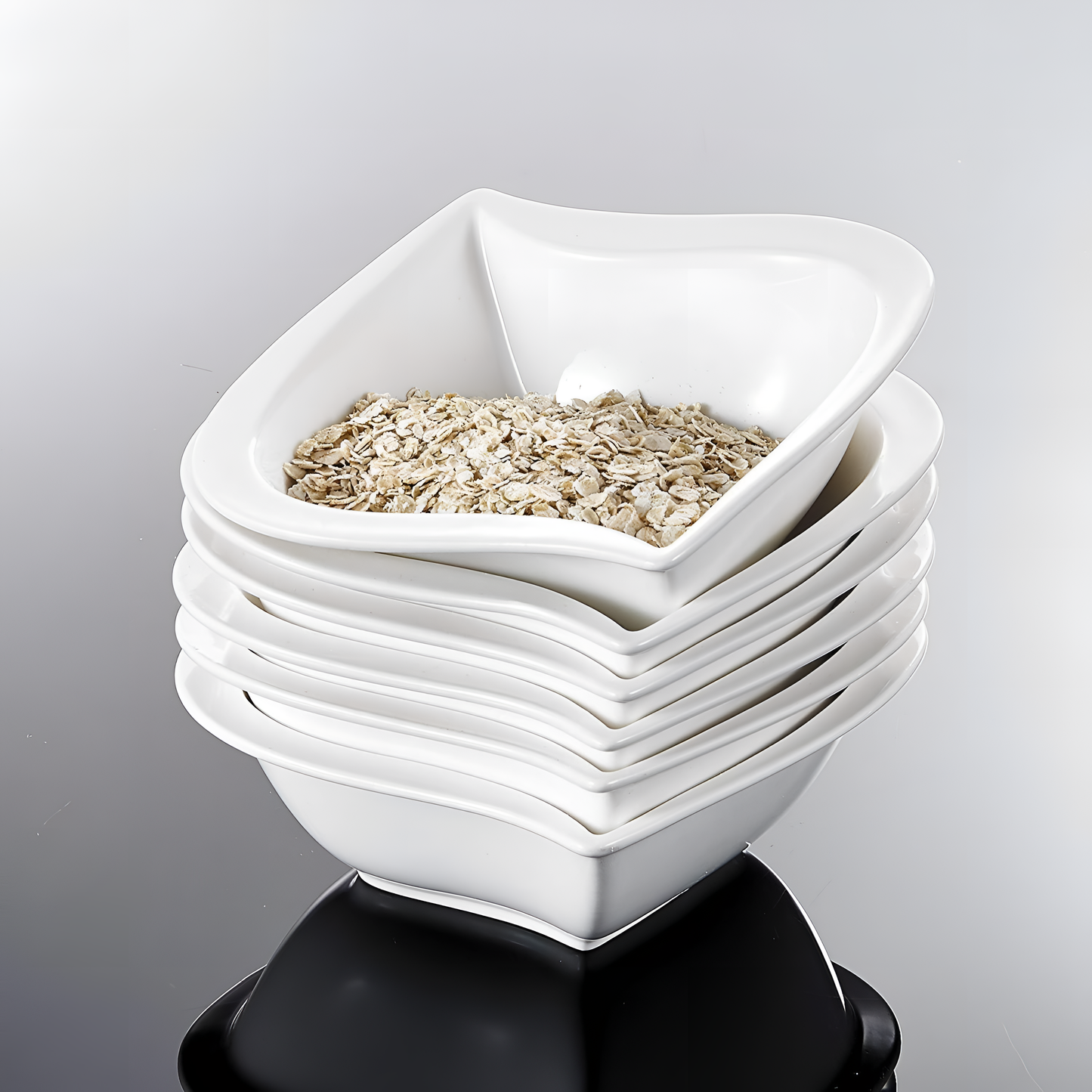 Elvira 6-Piece White Porcelain Cereal Bowls | Tableware | NordicAbode.com