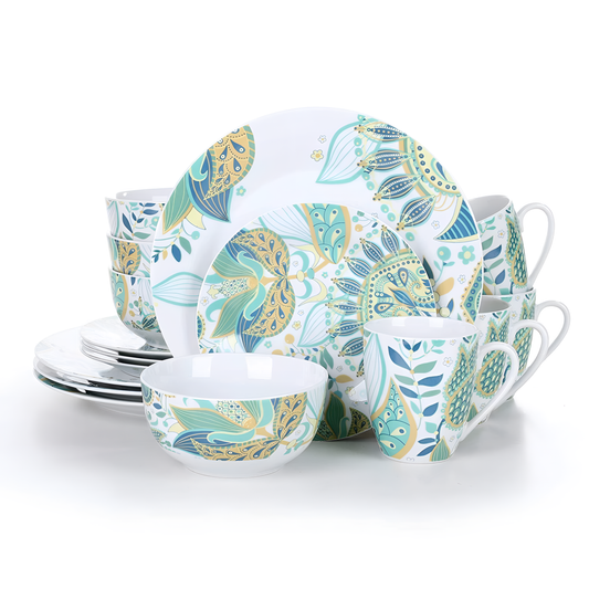 Elina 16-Piece Porcelain Dinner Set - Ivory White | Dinnerware | NordicAbode.com